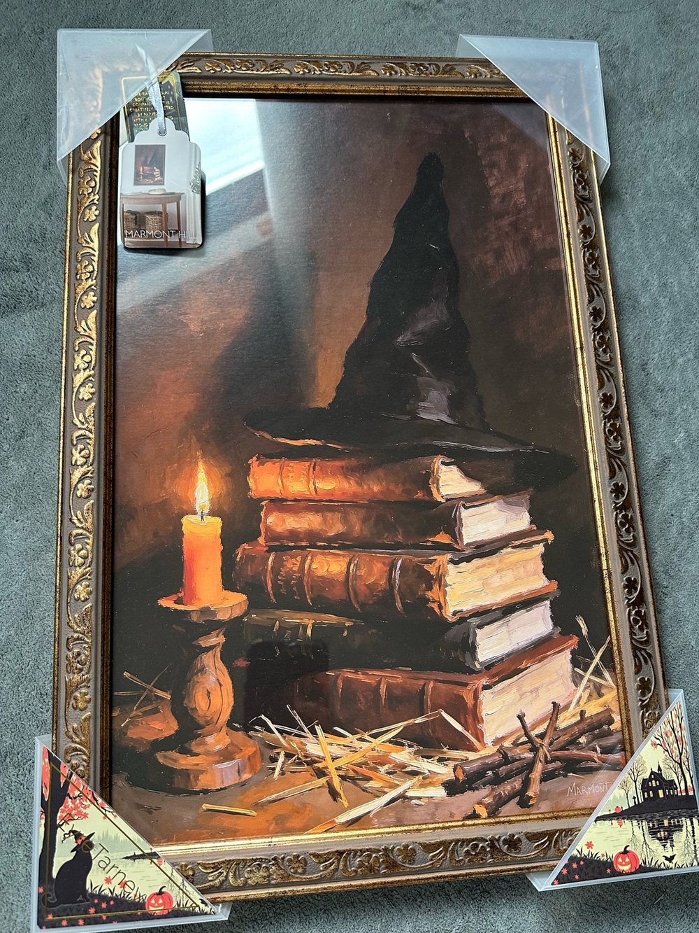Classic Candlelit Books Wall Art - Brown & Black